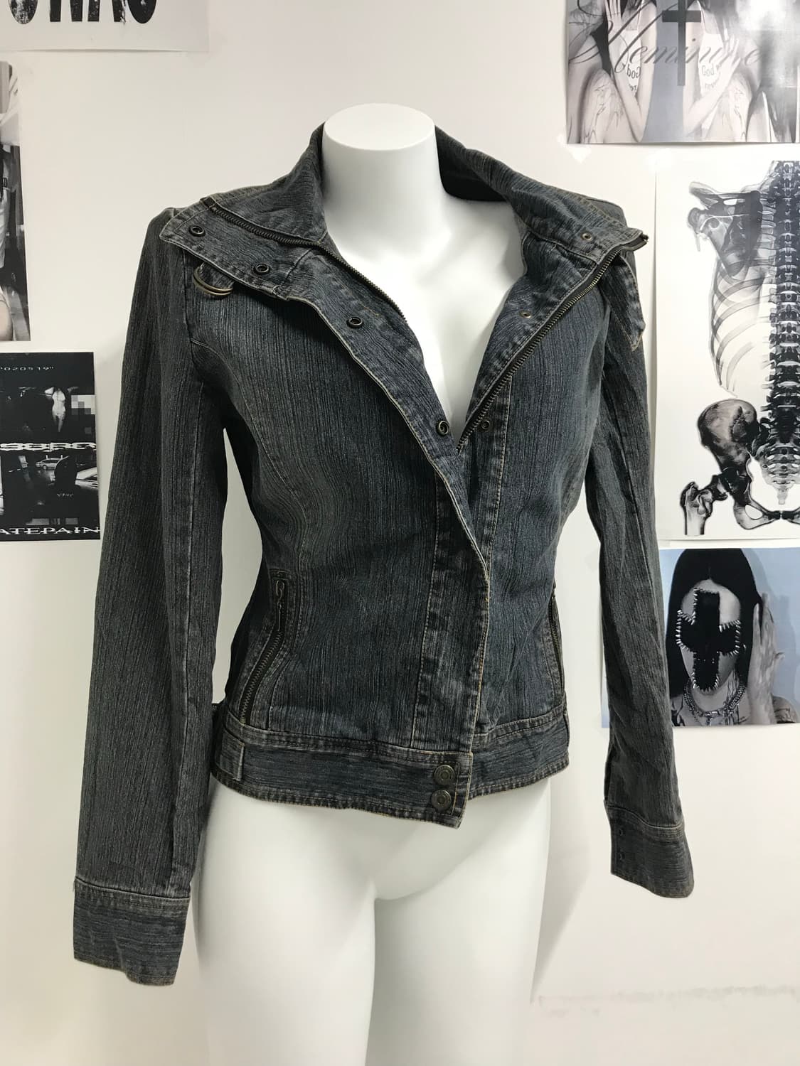 00s neck buckle denim jacket 상품이미지5