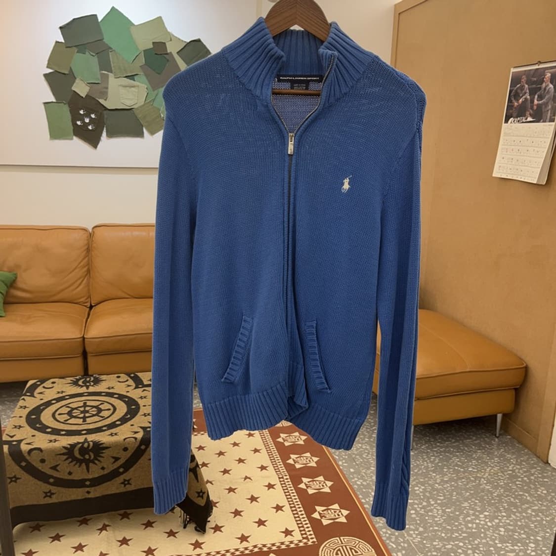 폴로 랄프로렌 스포츠 레트로 비비드블루 니트 가디건 XL C08658 상품이미지3