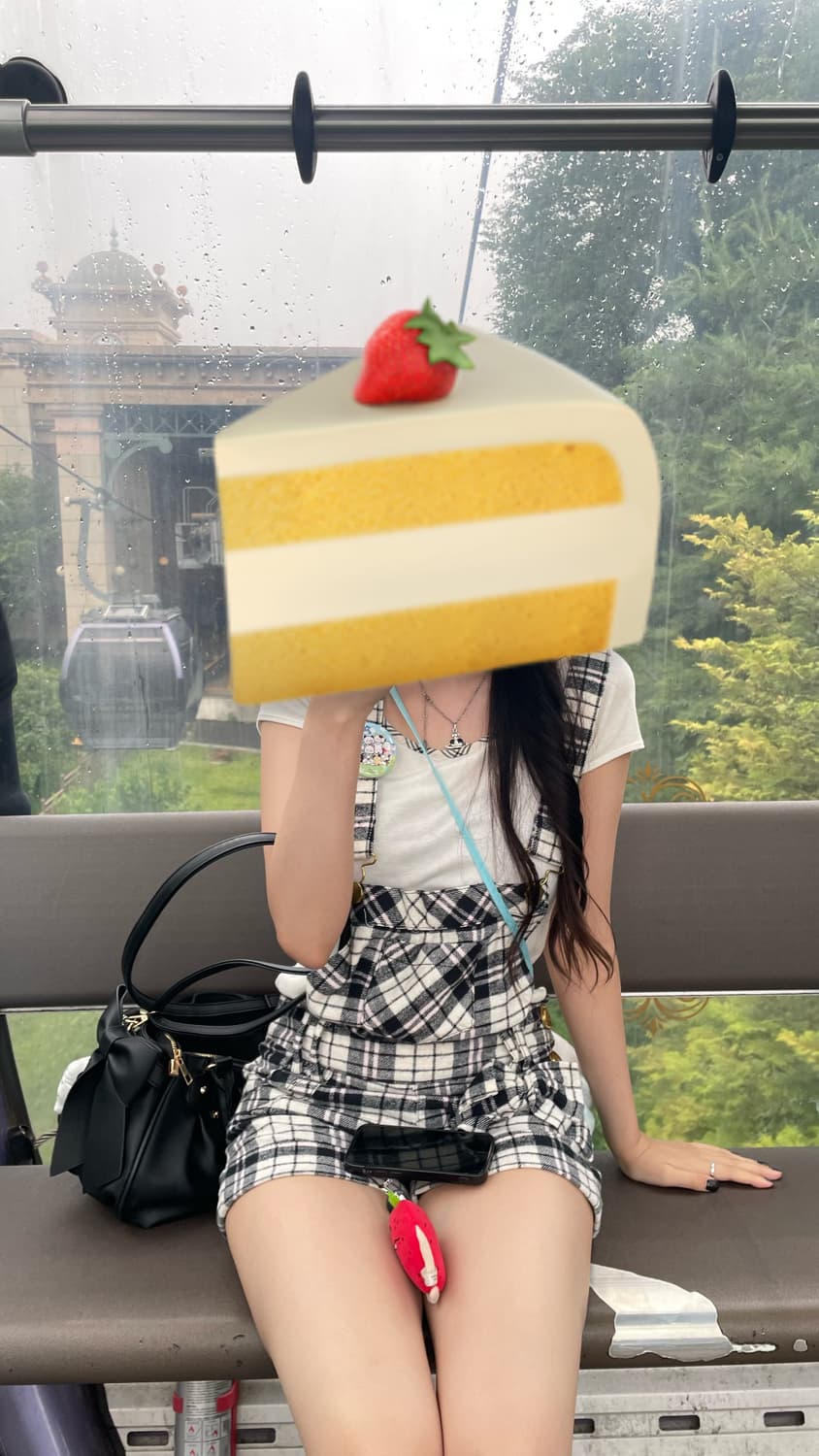 트랄라라 체크 멜빵 바지 상품이미지6