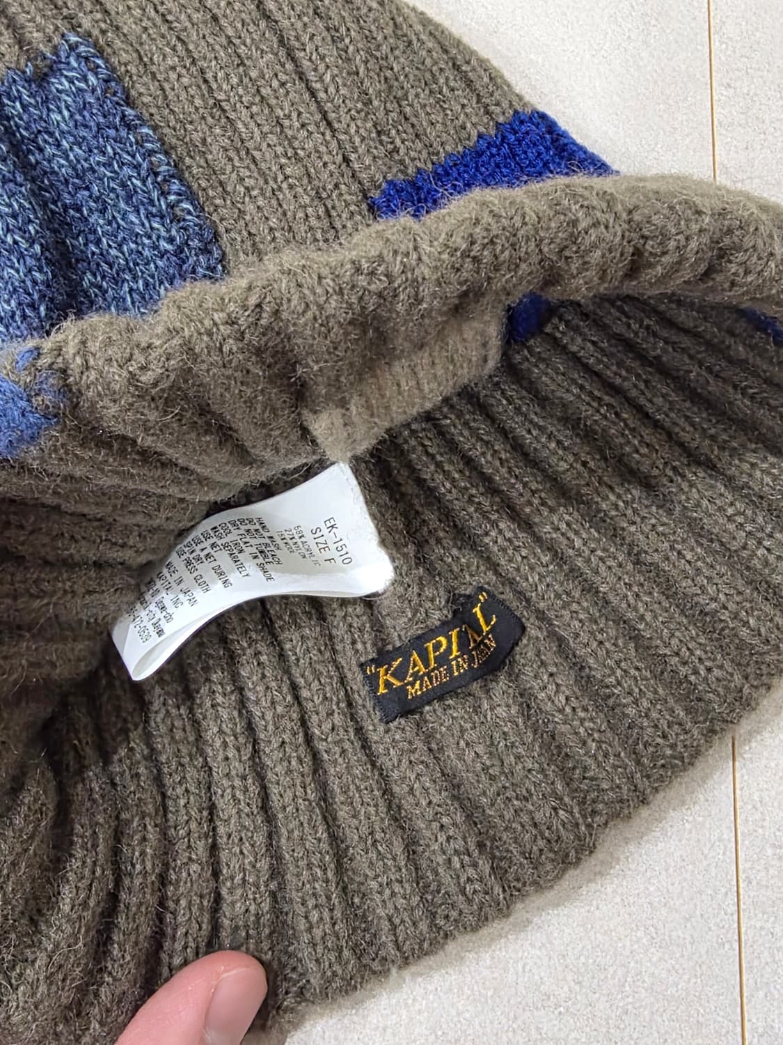 캐피탈 5G 울 츠기하기 니트 캡 그레이 상품이미지3