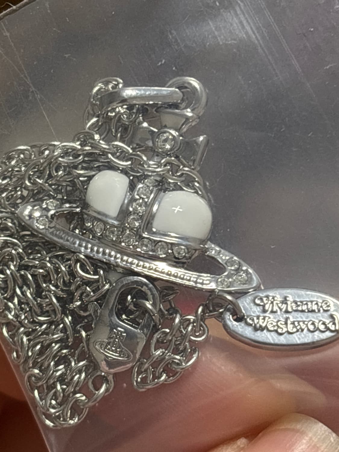 비비안웨스트우드 목걸이 디아망떼 펜던트 화이트 빈티지 상품이미지3