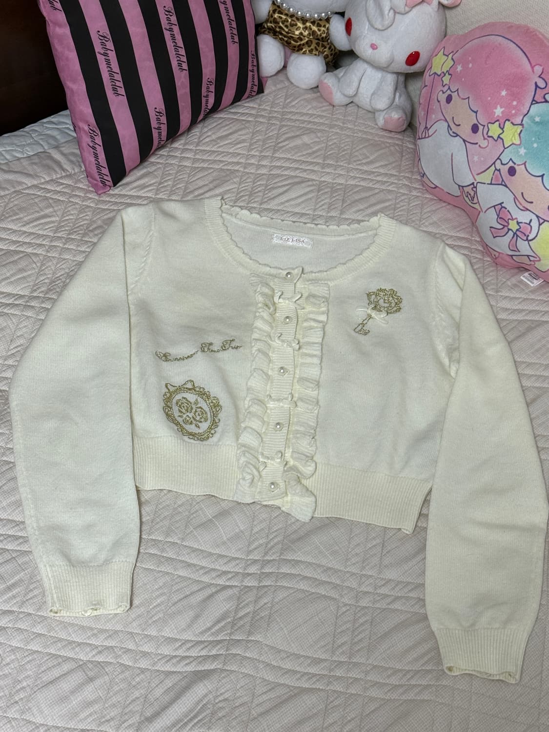 리즈리사 프릴 크롭 가디건 상품이미지1