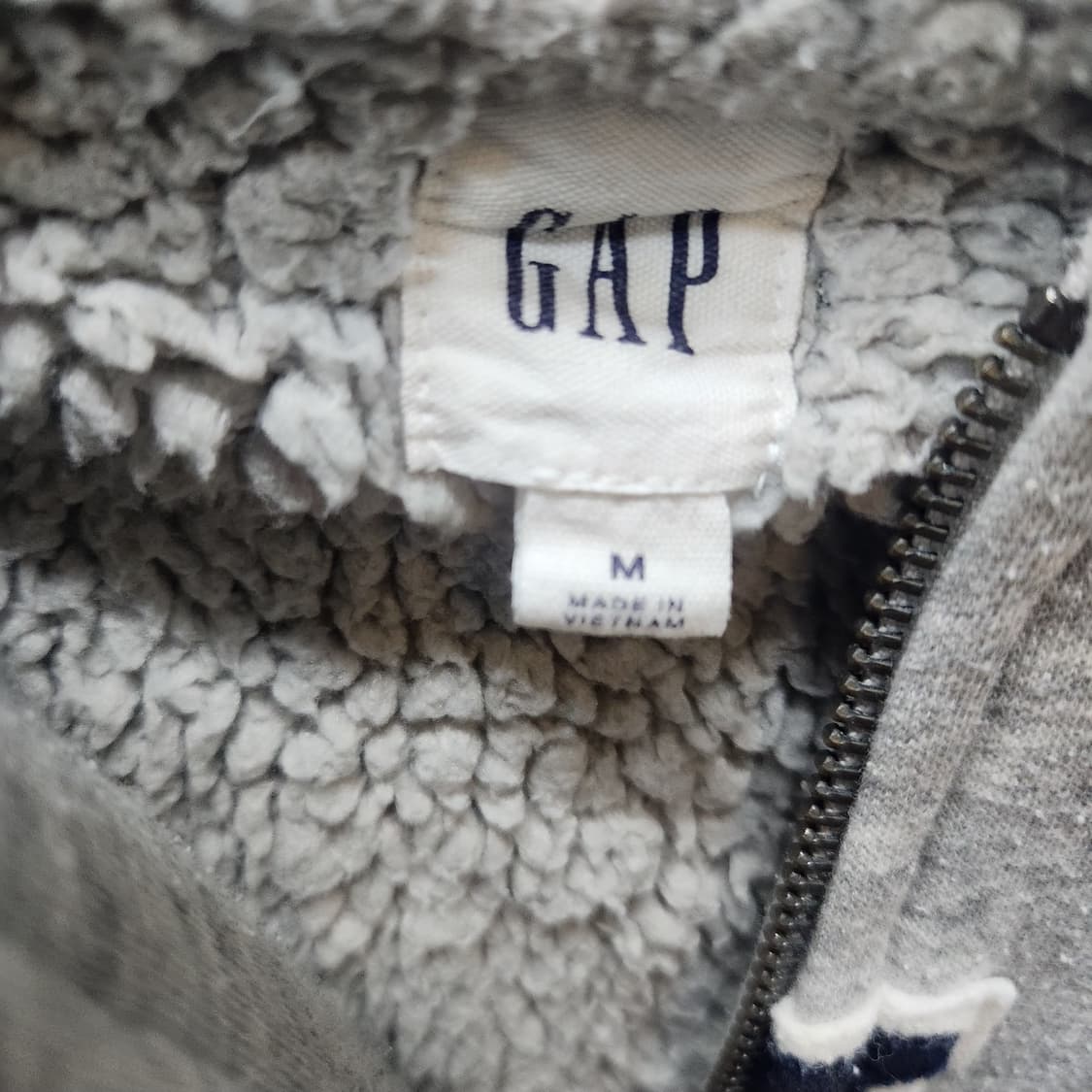 GAP 갭 빅로고 자수 양털 후드집업 M(L) 상품이미지5