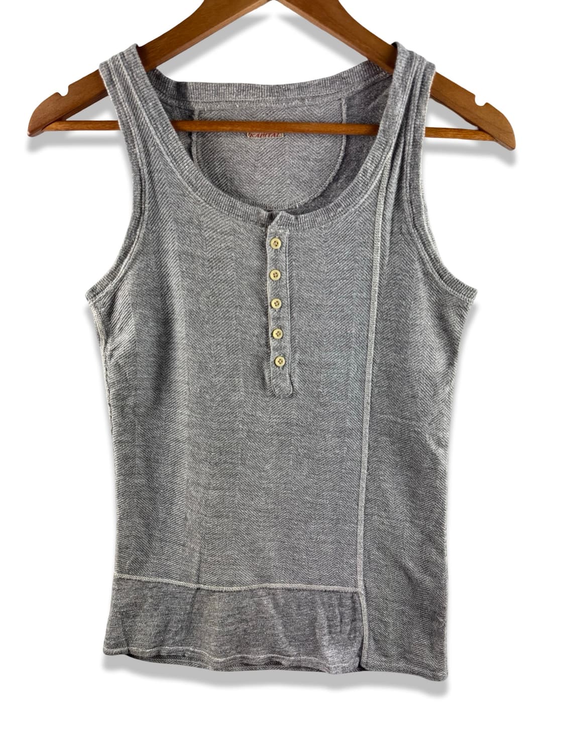 Kapital Herringbone Rib Henley 슬리브리스3371 상품이미지1