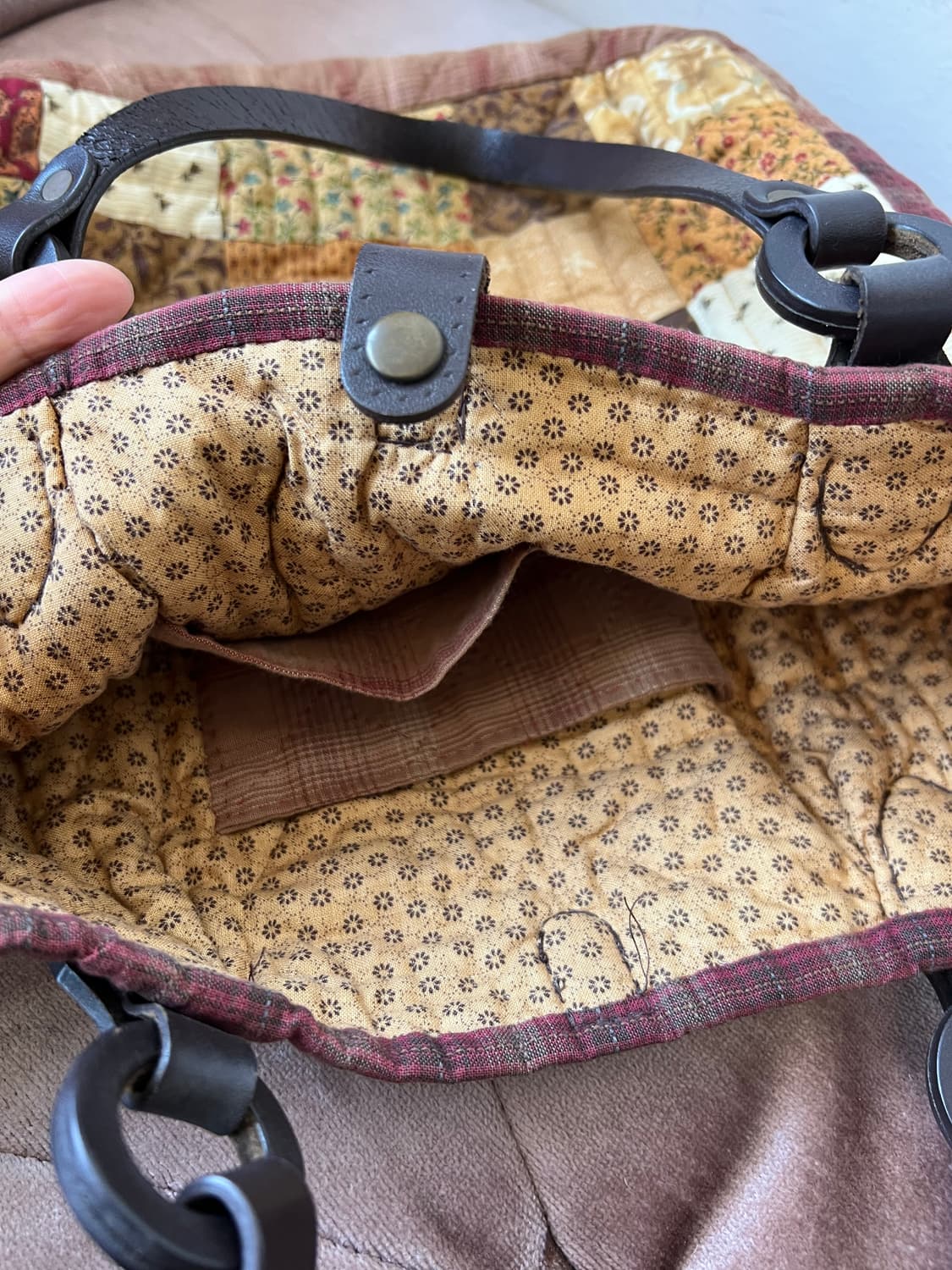 일본수입 핸드메이드 여성 퀼팅뫁브 숄더백 토트백 상품이미지8