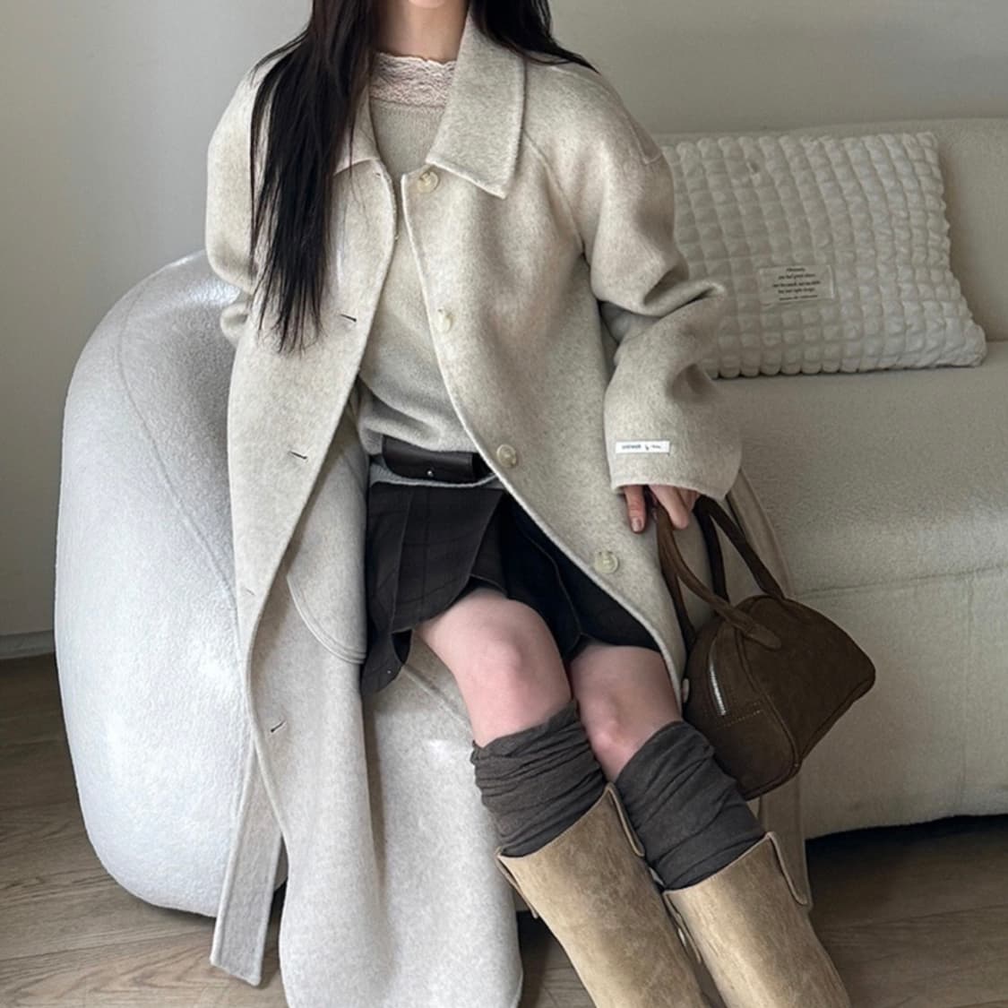 트위 발마칸 핸드메이드 울코트 상품이미지1