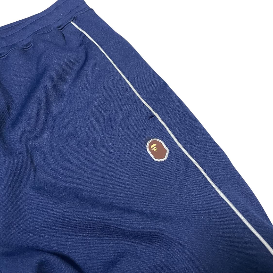 L) 베이프 헤드 로고 스냅 버튼 트랙 팬츠 네이비 상품이미지3