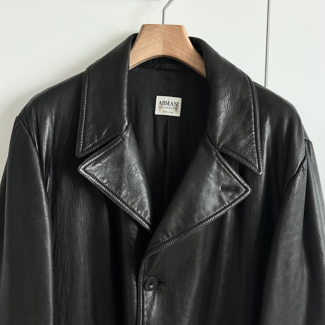아르마니 꼴레지오니 레더 코트 상품이미지2