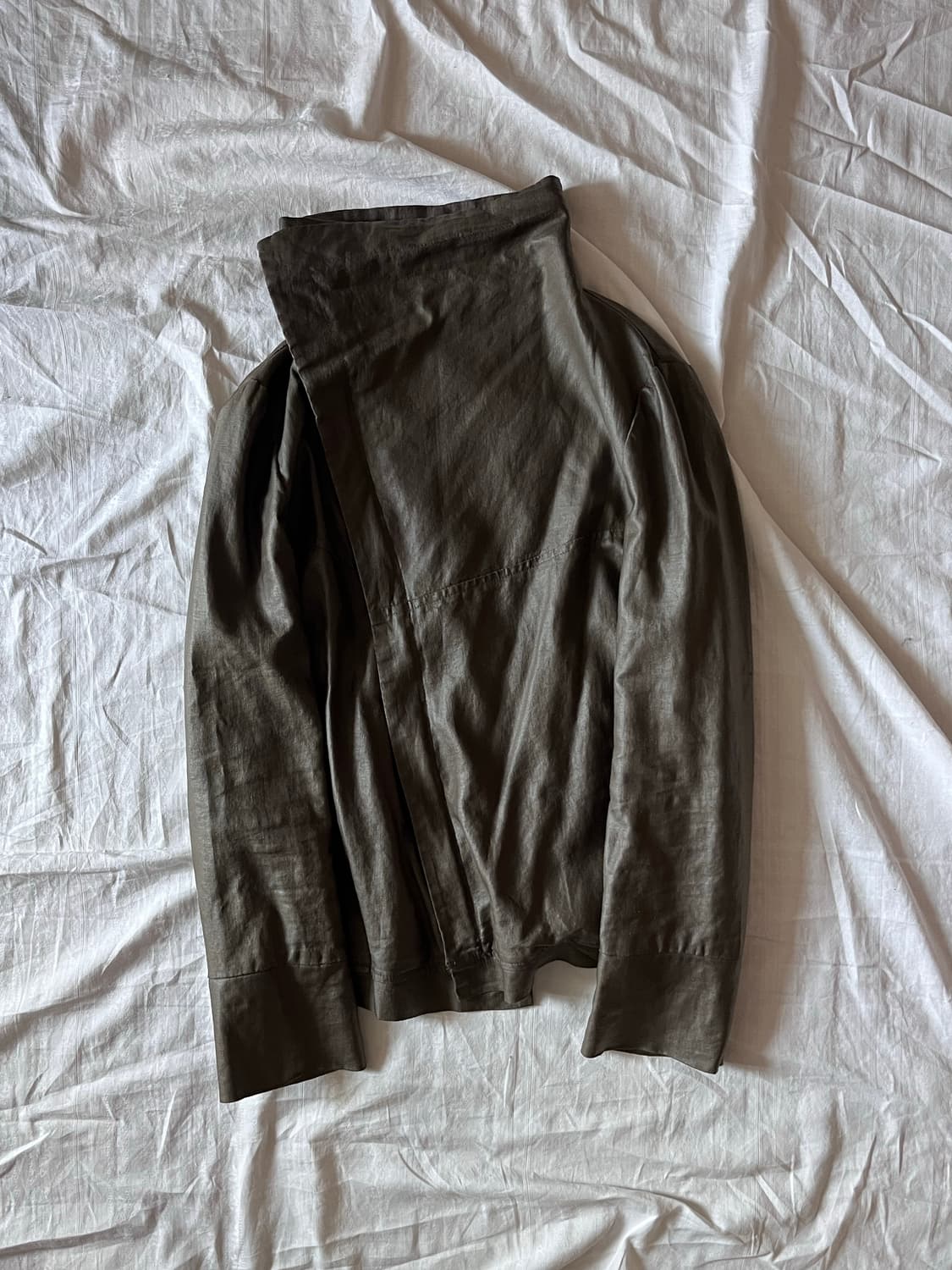 Asymmetrical High-Neck Coated Jacket 상품이미지1