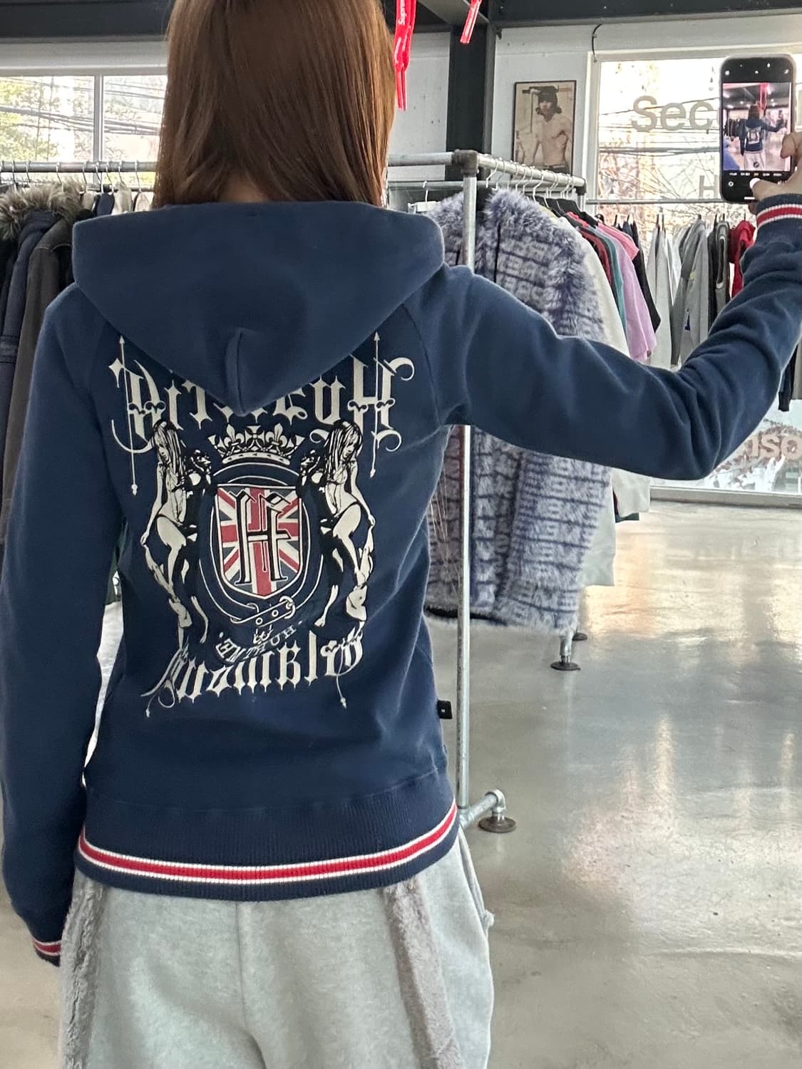 히스테릭글래머 아카이브 히스걸 성조기 후드집업 상품이미지1