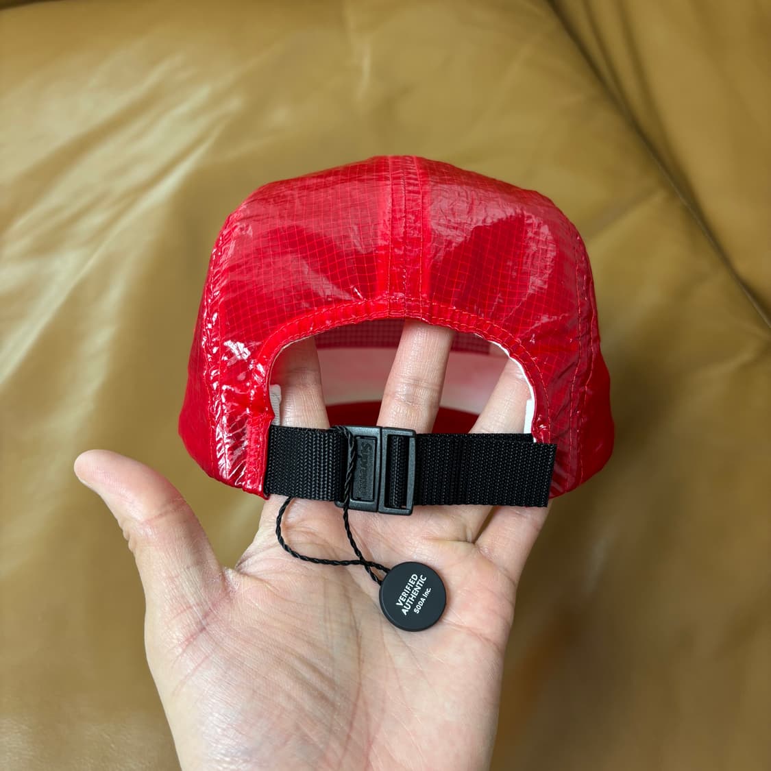 슈프림 캠프캡 모자 박스로고 글로스 립스탑 레드 상품이미지7