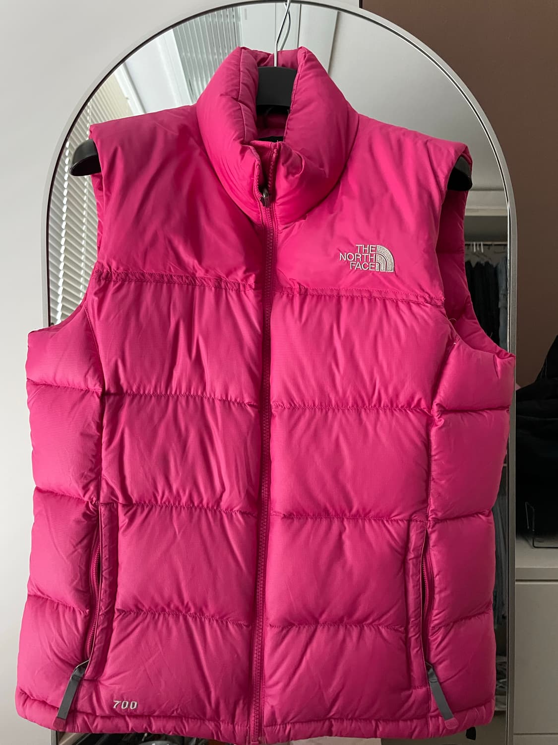 노스페이스 700 눕시 구스다운 패딩 조끼 베스트 핑크 90  상품이미지2