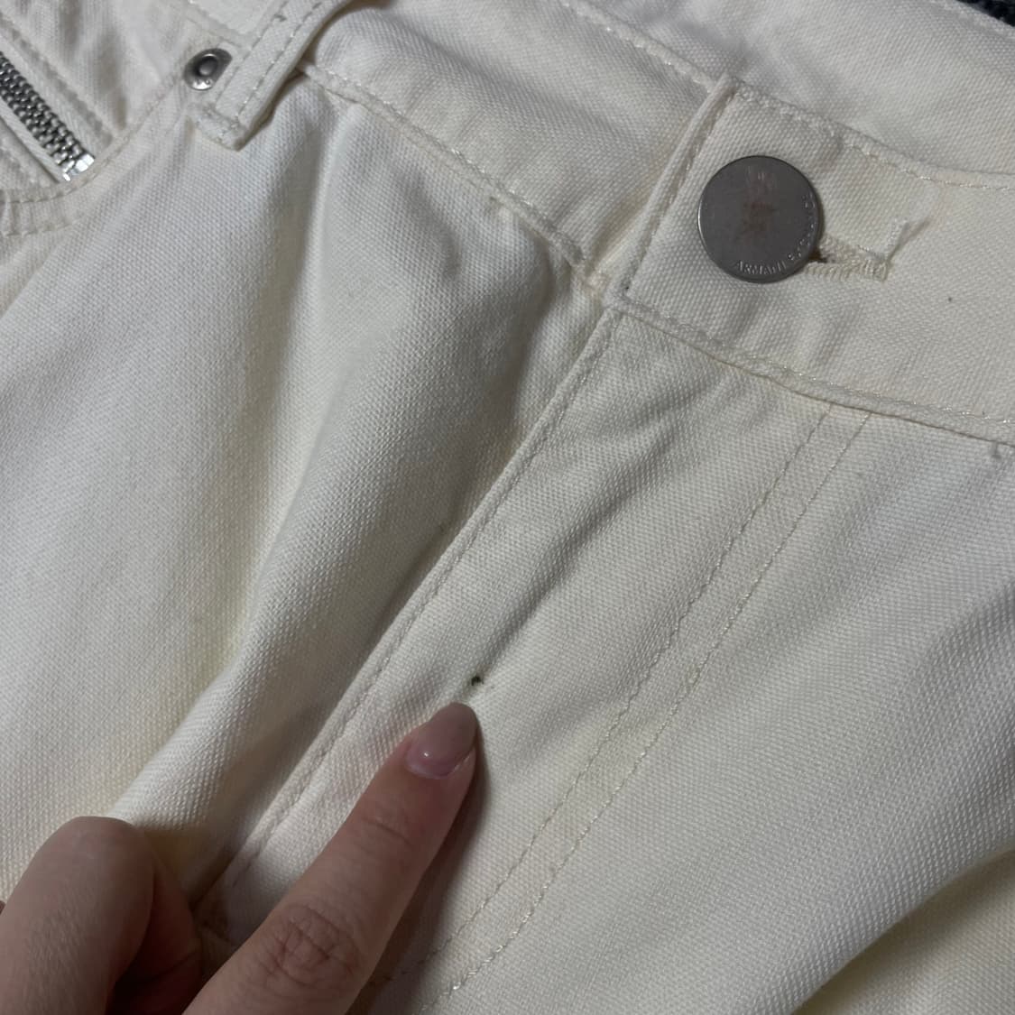 (31) 아르마니 익스체인지 아이보리 코튼 팬츠 상품이미지4