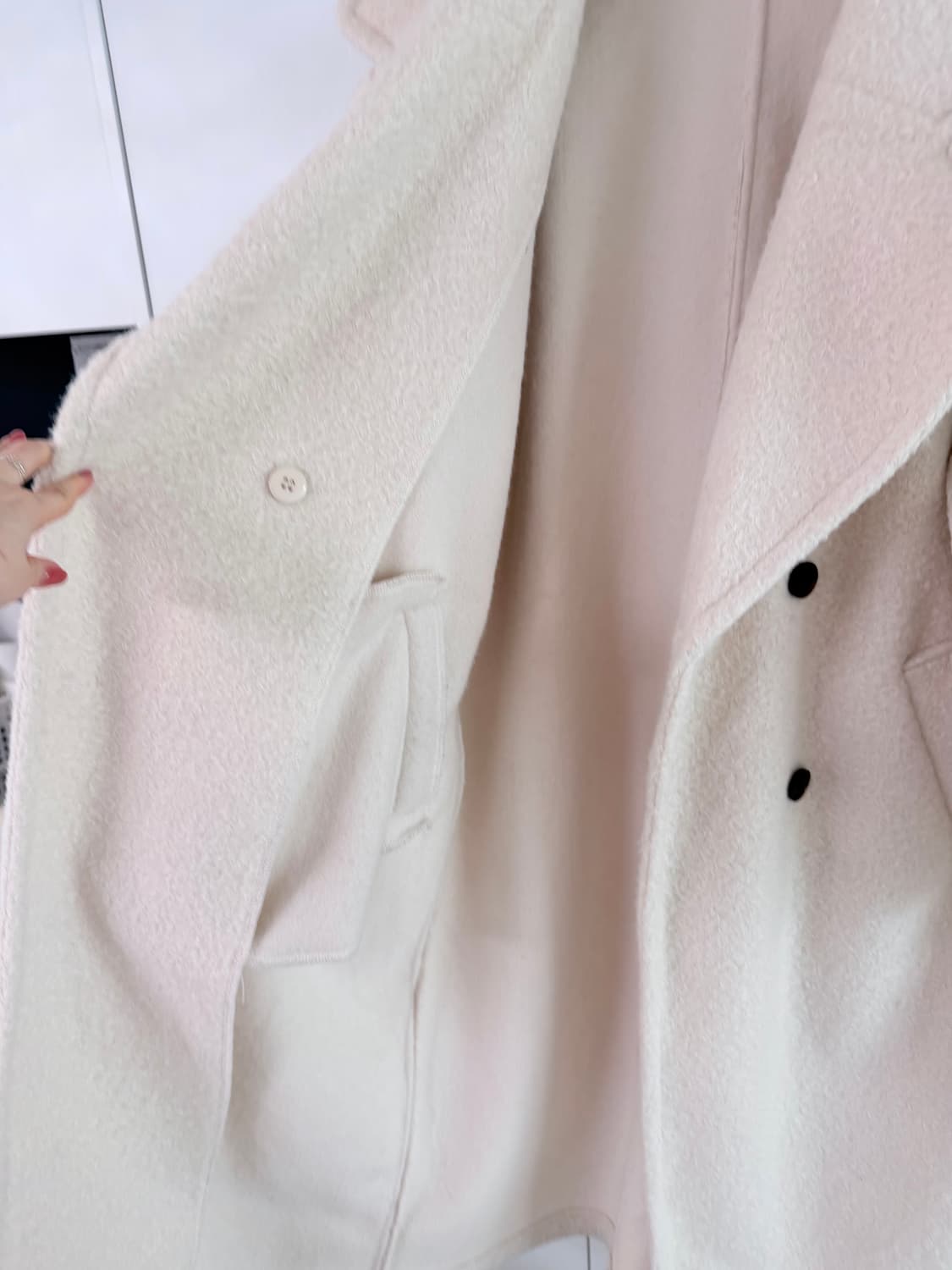 Forever 21 아이보리 부클 롱코트 Free 상품이미지4