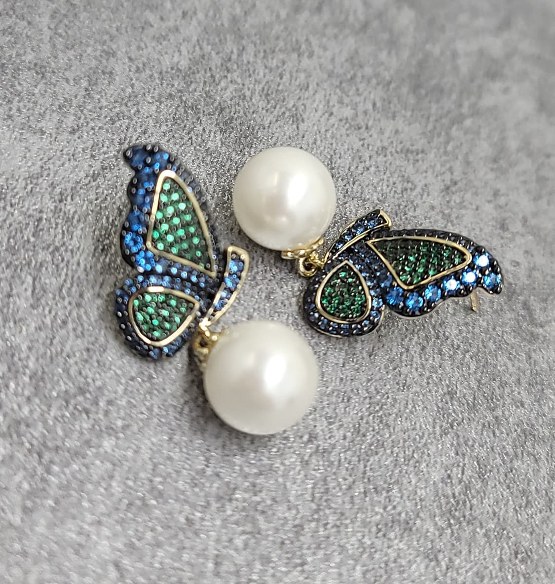 butterfly pearl earrings 상품이미지1