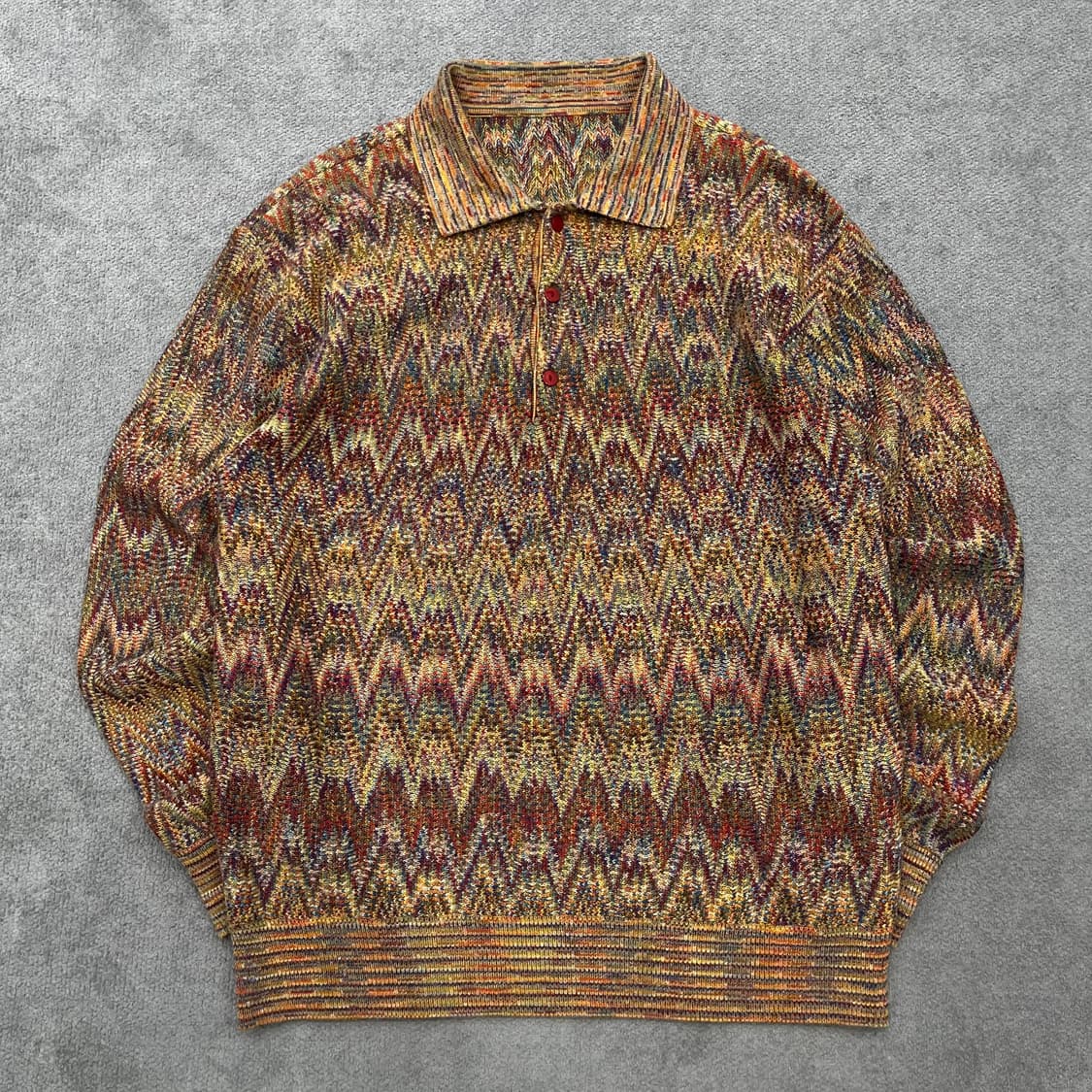 100 CAPERDONI 패턴 울 카라 니트 상품이미지1