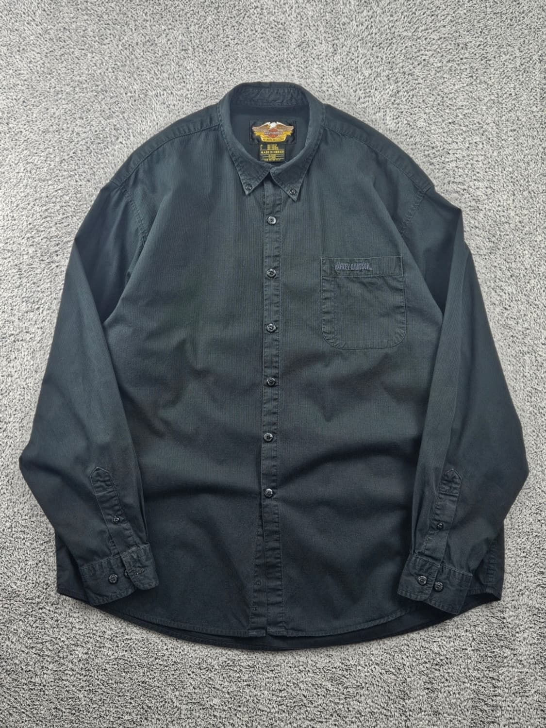 할리데이비슨 버튼다운 포켓 레터링 바이커 셔츠 ( XL ) / 11591 상품이미지2