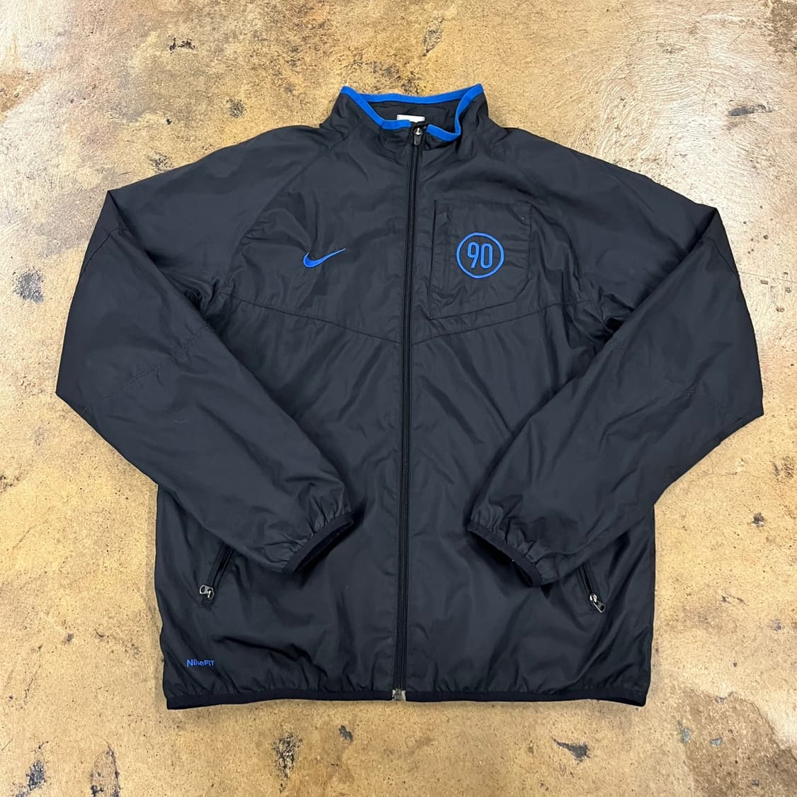 [정품/M] 나이키 블랙 윈드러너 바람막이 블루 로고 b14 상품이미지2
