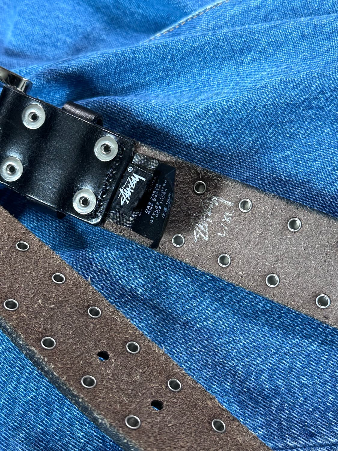 [L/XL] 스투시 스터드 벨트 블랙 상품이미지4