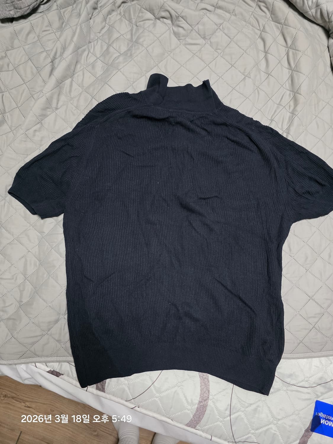 [M] 일꼬르소 에센셜 카라 반팔 니트 다크네이비 상품이미지2