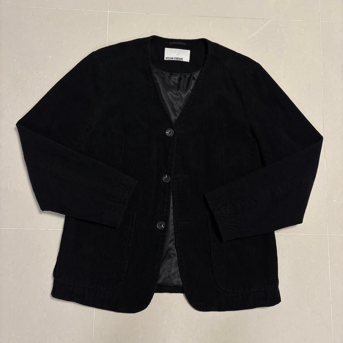 정품 비슬로우 블랙 코듀로이 셋업 카라리스 자켓 벨티드 팬츠 세트 상품이미지3