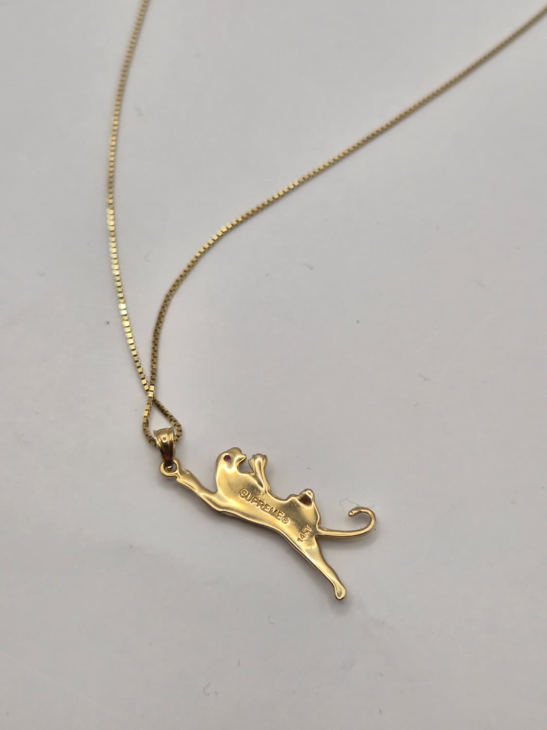 슈프림 정품 18aw 팬서 14k  팬던트 체인 목걸이 판매 상품이미지5