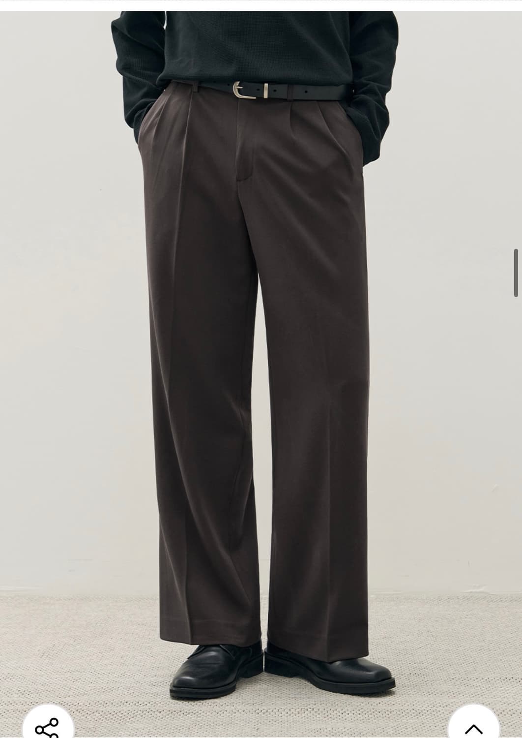 (M) 드로우핏 투턱 밴딩 와이드 슬랙스 [DARK BROWN] 판매 상품이미지4