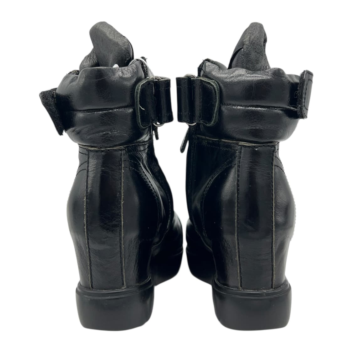 255 W 프라다 웨지힐 스니커즈 레더 블랙 (EU39) 상품이미지5