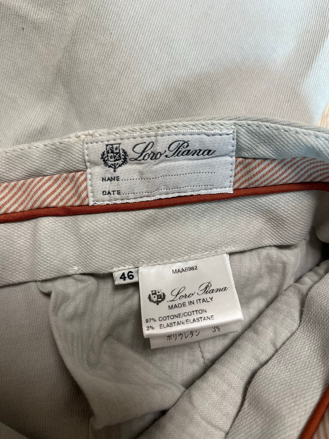 로로피아나 베이지 코튼 팬츠 46 정품 상품이미지6