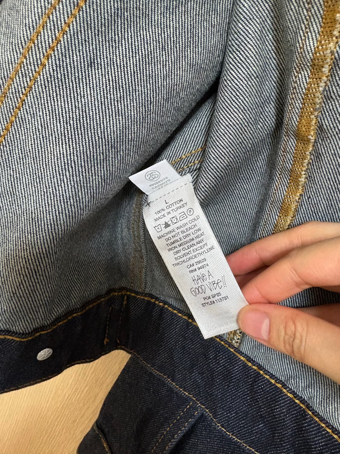 [택 있음] 스투시 데님 트러커 자켓 린스드 인디고  L 상품이미지4