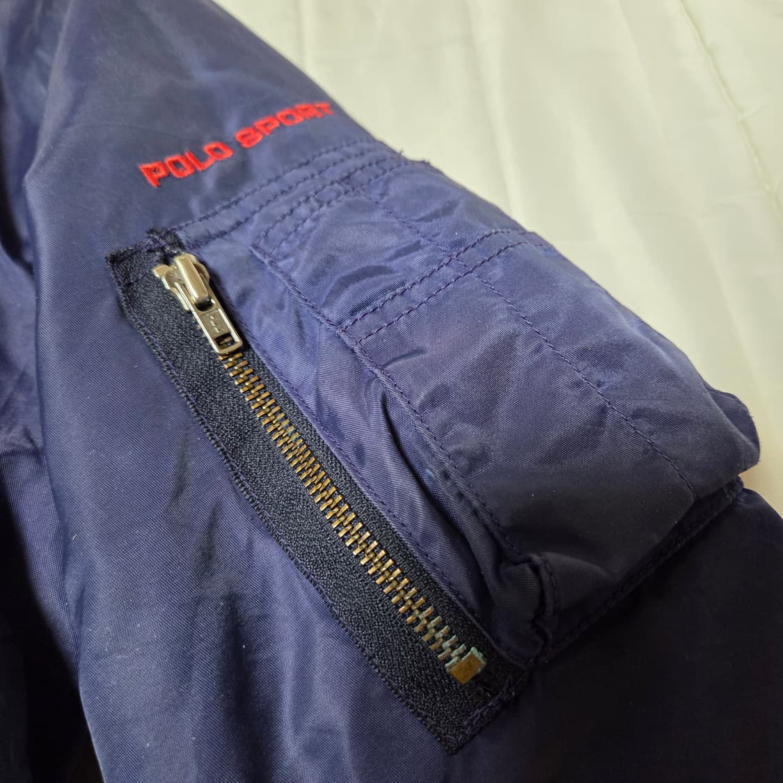 90s 폴로스포츠 스펠아웃 MA-1 랄프로렌 항공점퍼 다크네이비 상품이미지4