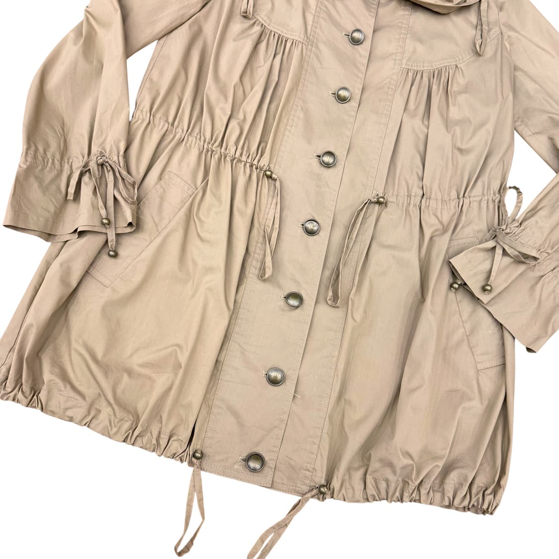 JPN 둥근카라 셔링디테일 베이지브라운 점퍼 자켓 상품이미지5