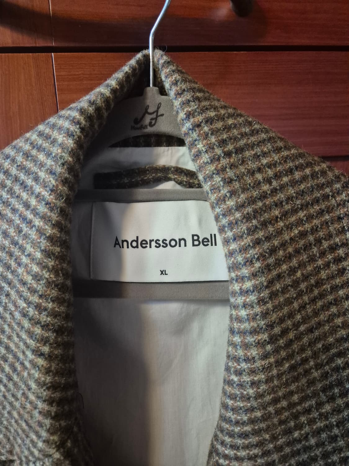 앤더슨벨 울 더블 브레스티드 체크코트 상품이미지2