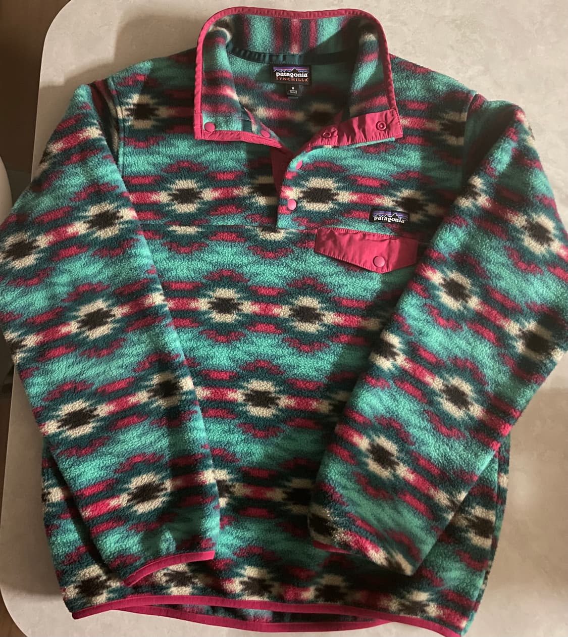파타고니아 신칠라 터콰이즈 핑크 아즈텍 여성 M 상품이미지1