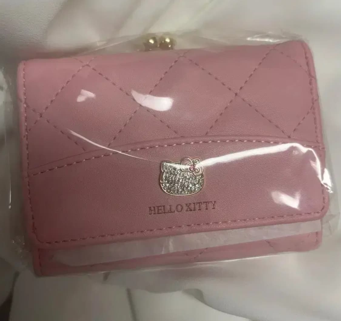 헬로키티 퀼팅 카드지갑 핑크 새지갑 상품이미지1