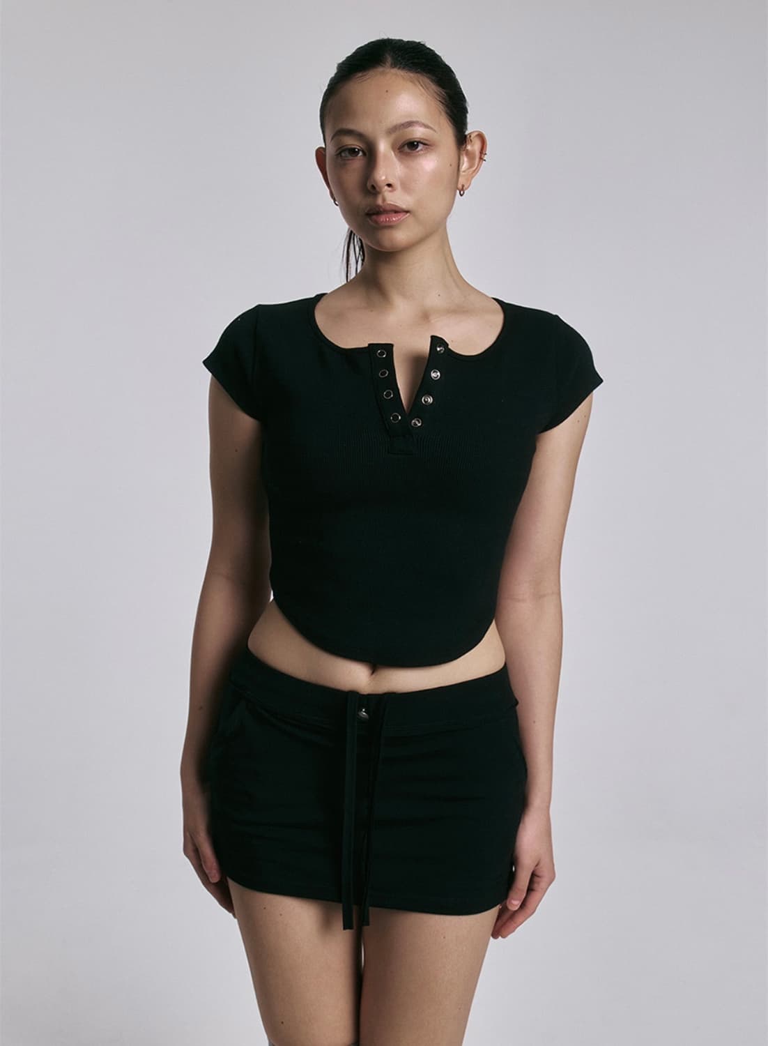 플리즈노팔로우 Jenny snap top (black) 상품이미지1