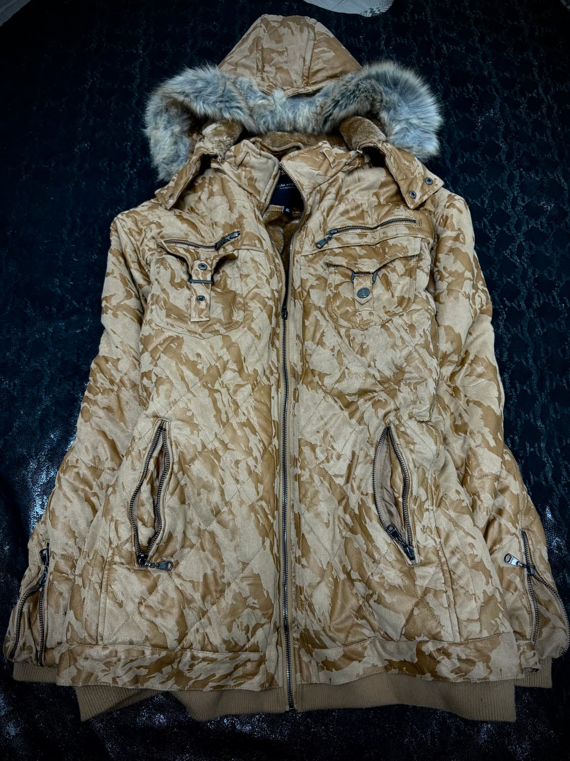 00’s Camo Pattern Over-Fit Fur Hoodie Ja 상품이미지1