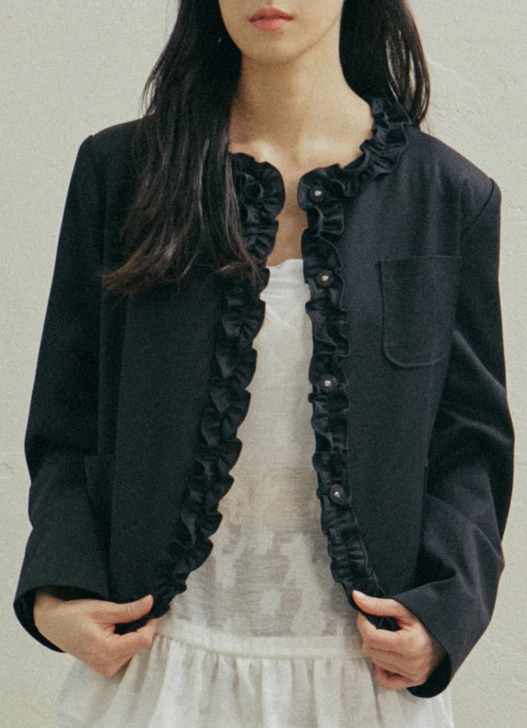 호쿠스포쿠스 젠틀 프릴 블레이저 M 상품이미지2