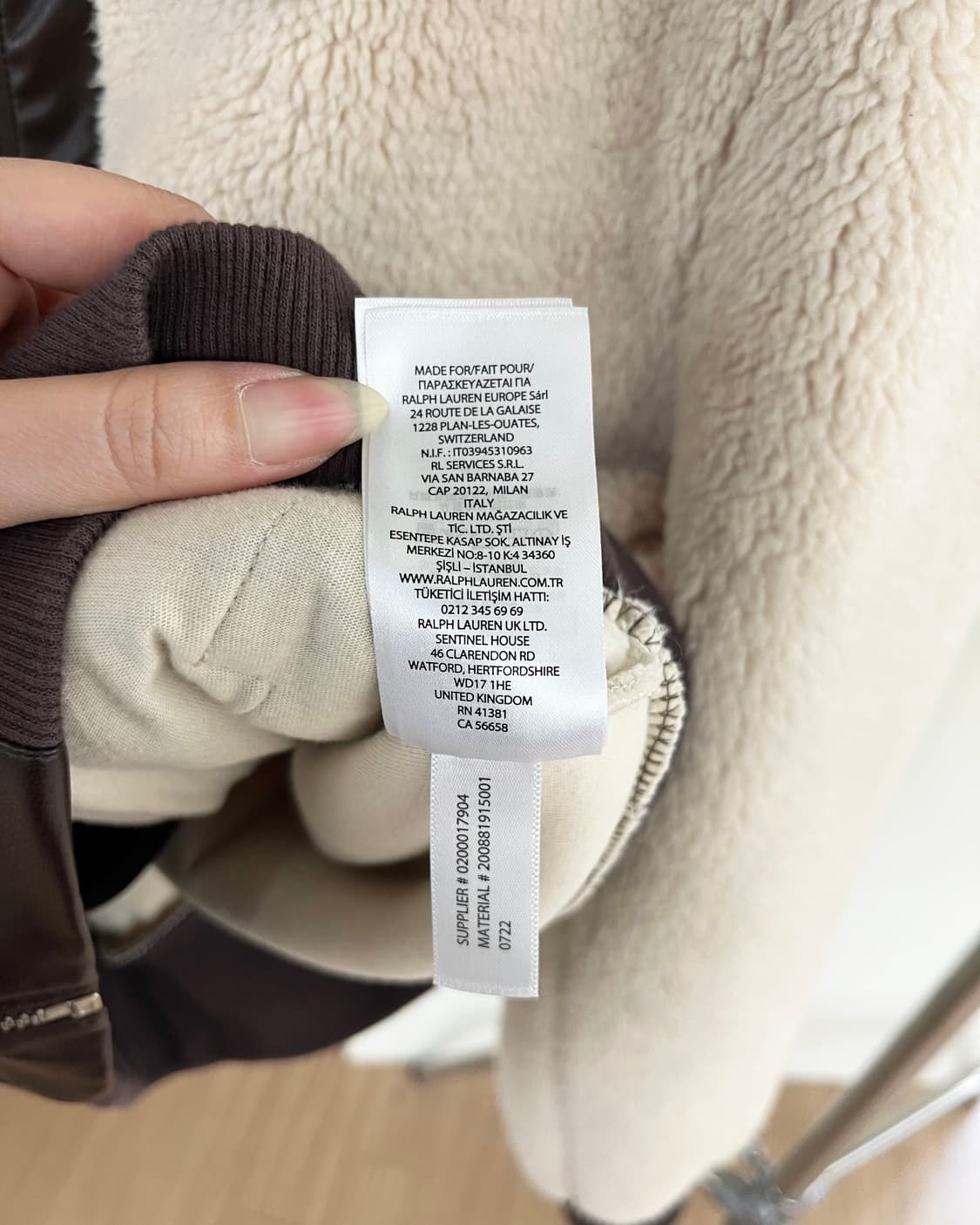 랄프로렌 블랙라벨 크림 폭스레더 플리스 코트 상품이미지9