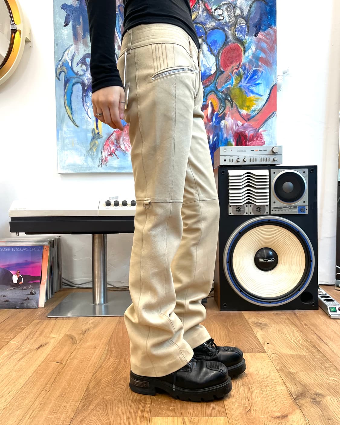 [M] COMME CA DU MODE 레더 세미 플레어 팬츠 상품이미지4