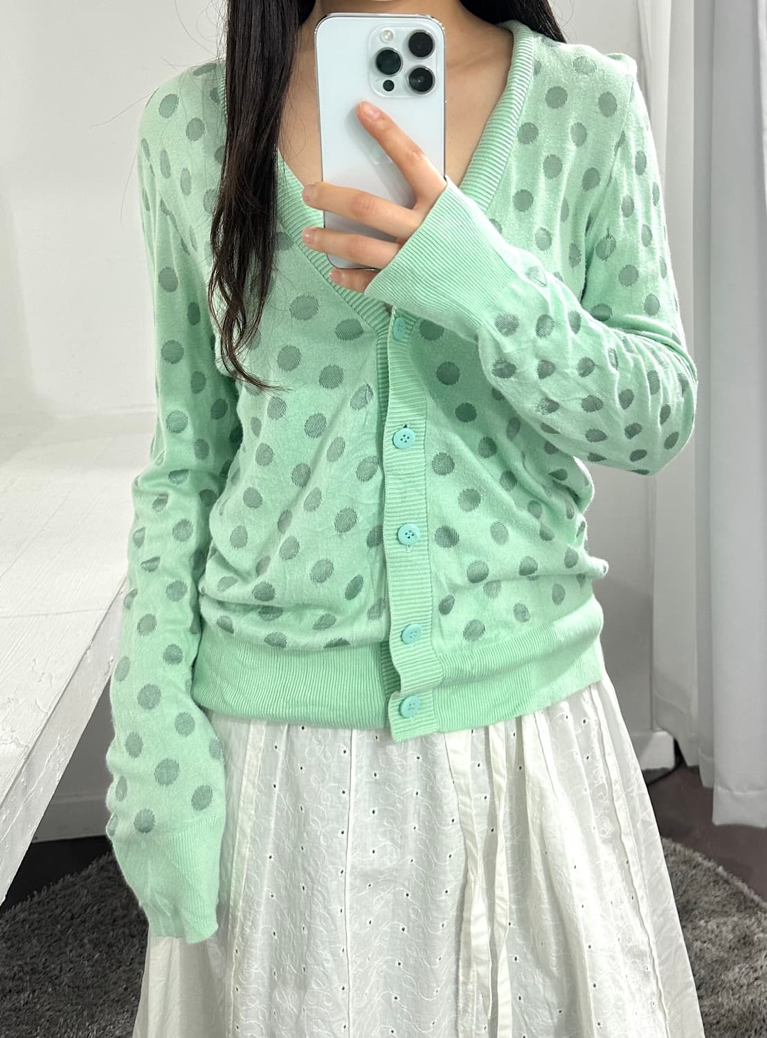 laura ashley mint dot cardigan 상품이미지3