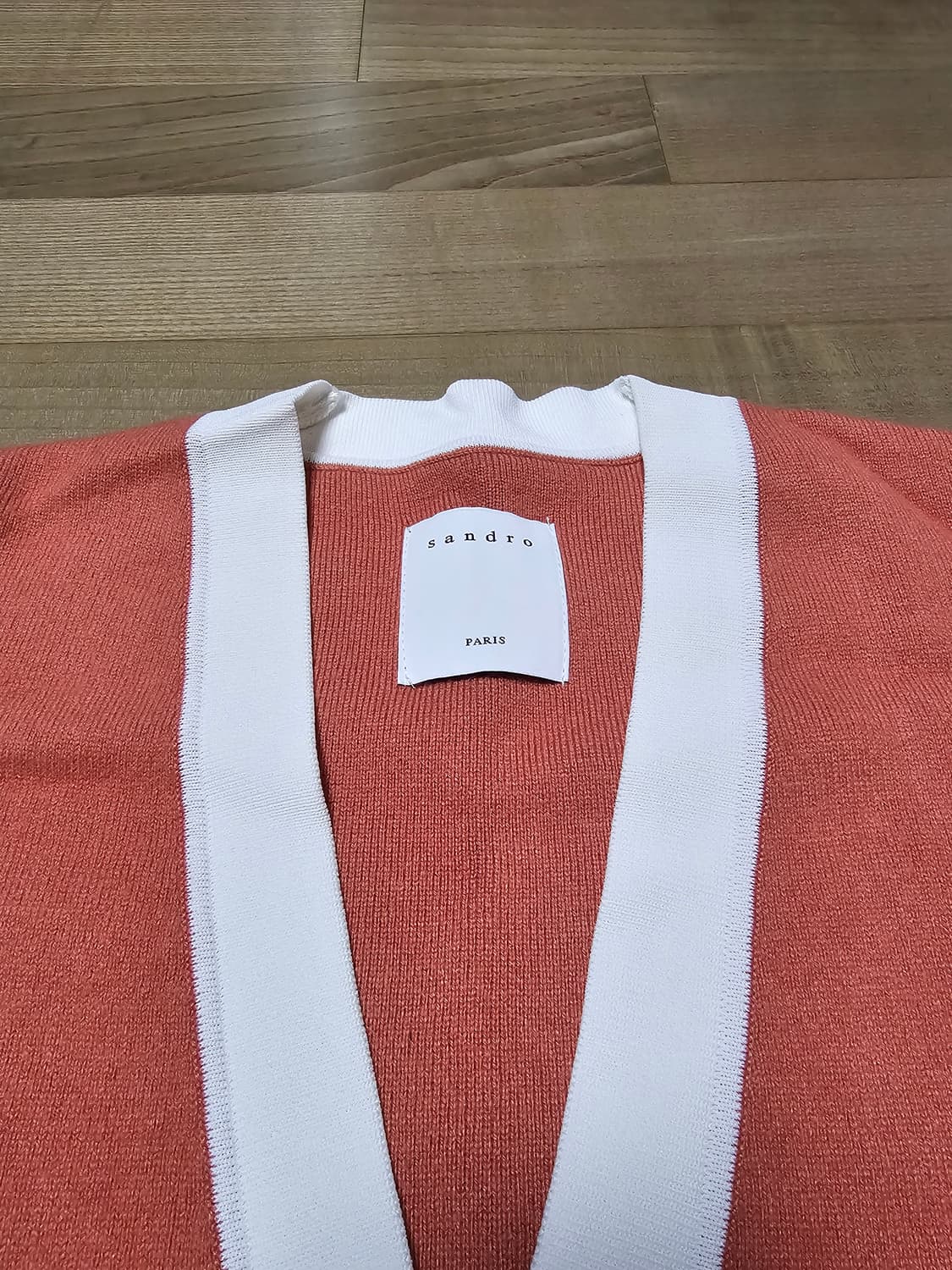 정품) sandro 산드로 캐시미어 울 가디건 피치컬러 상품이미지3