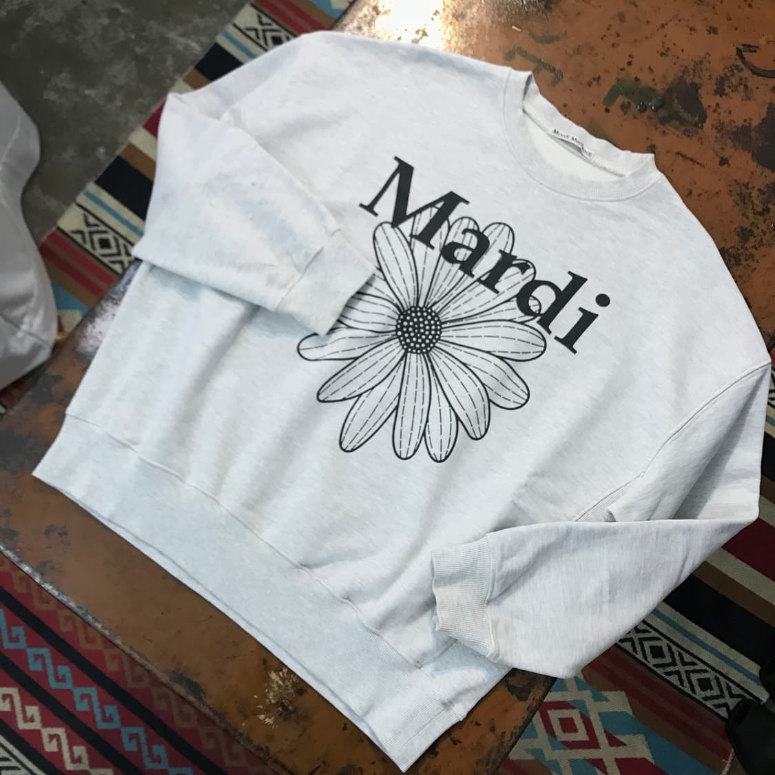 마르디 메크르디 멜란지 그레이 맨투맨 남성 102 105 여성 프리 상품이미지2