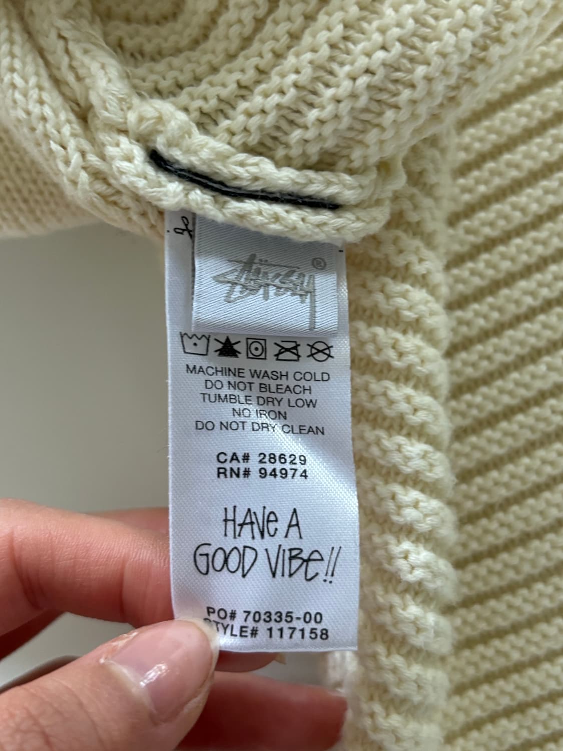 Stussy 스투시 아이보리 패치워크 스웨터 상품이미지6