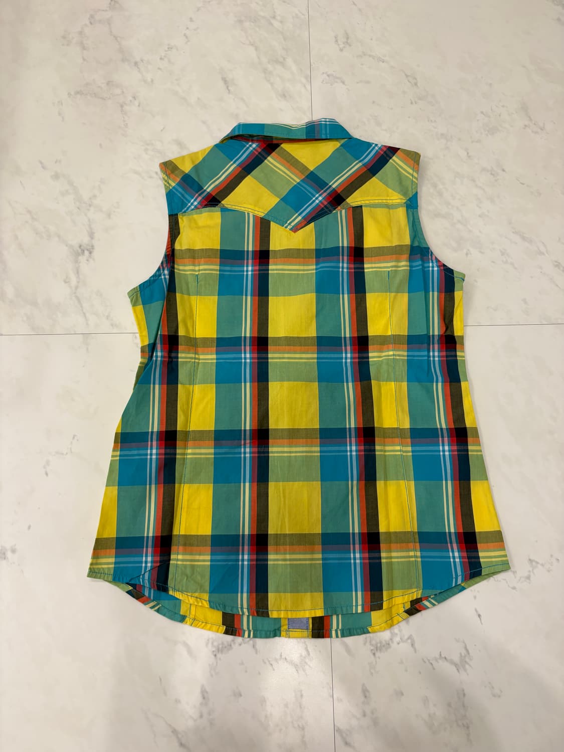 levis y2k checkered sleeveless shirt 상품이미지4