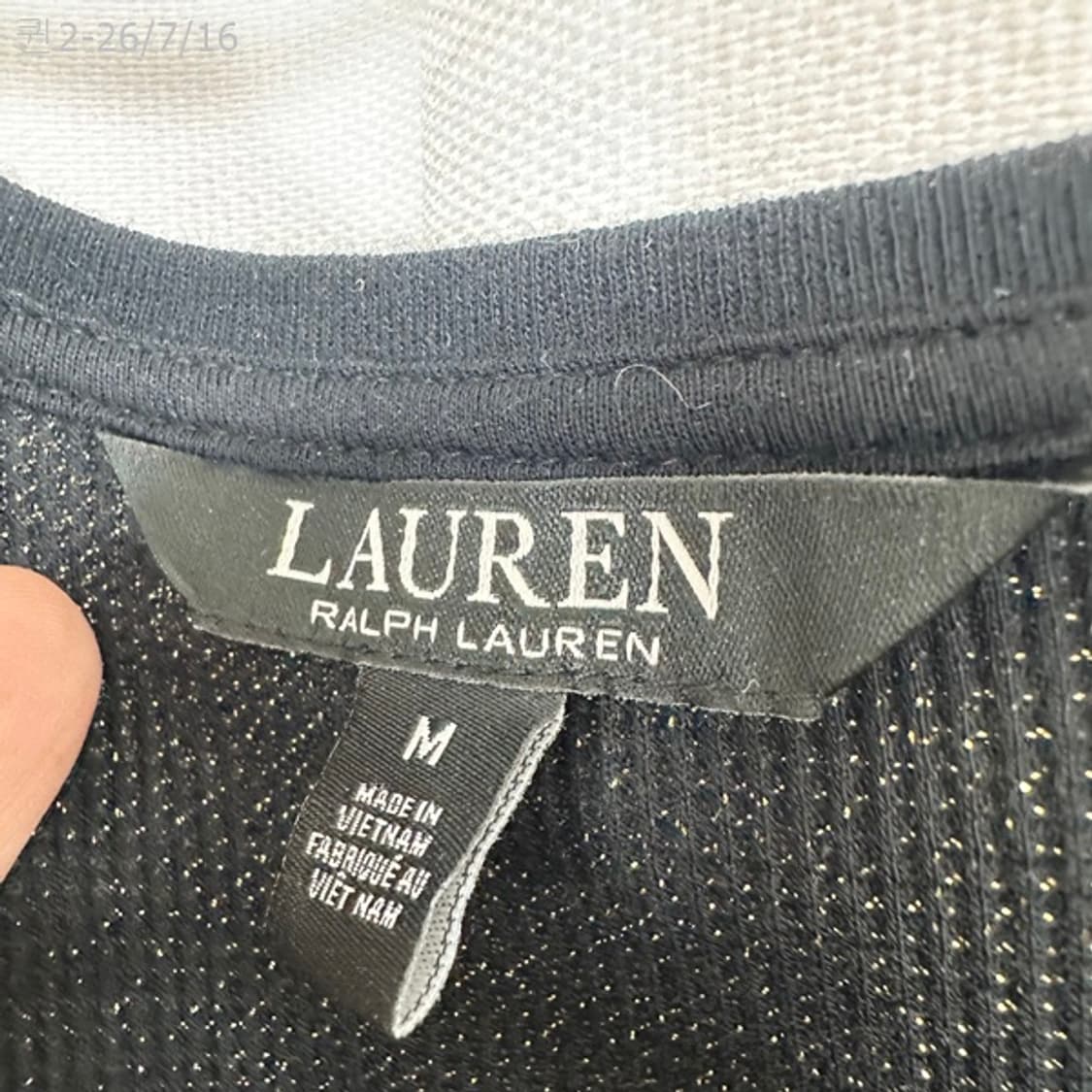 랄프로렌 여자 플레어 반팔 원피스 검정 금장 M 상품이미지10