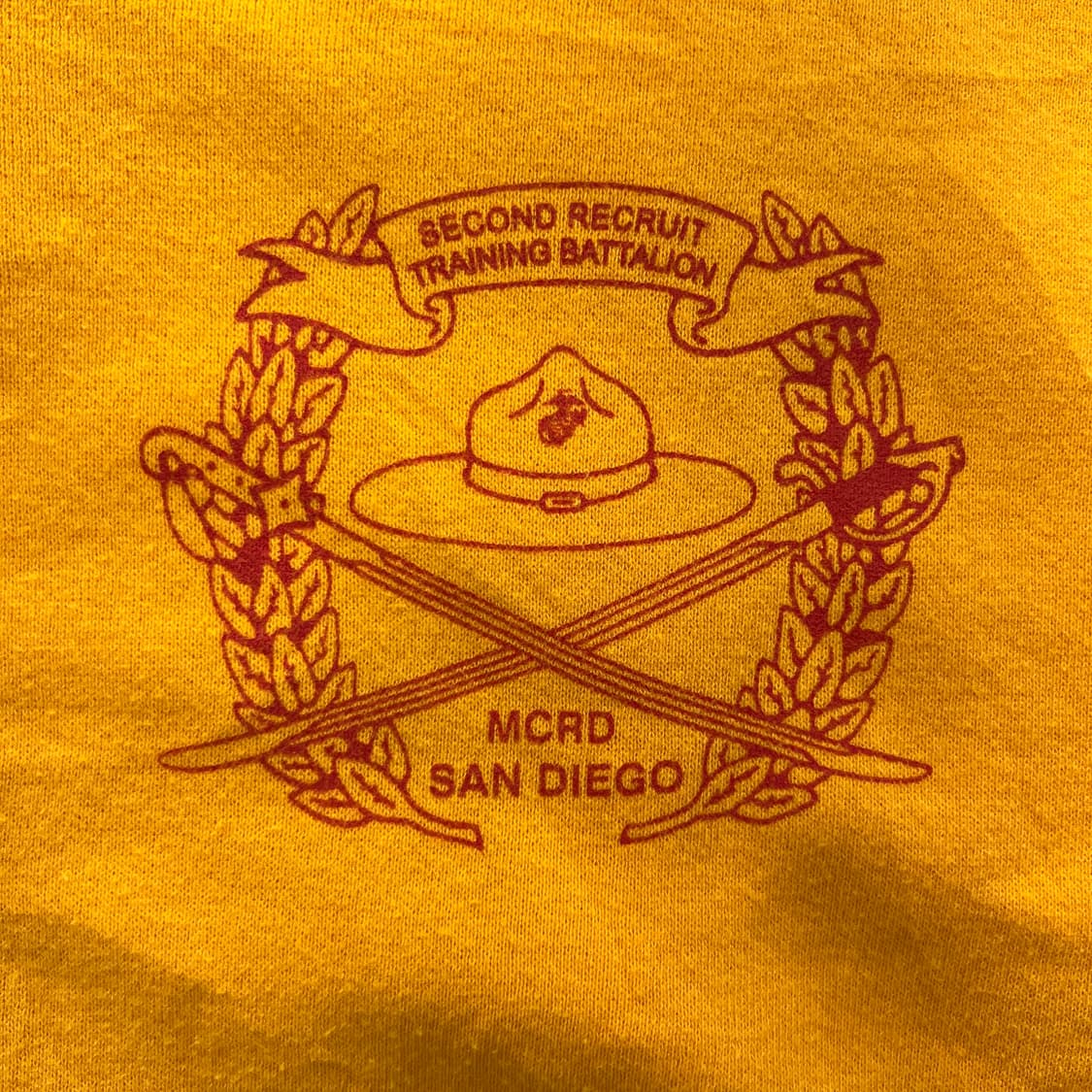 90s Vintage SANTEE 샌티 옐로우 맨투맨 MCRD 상품이미지2