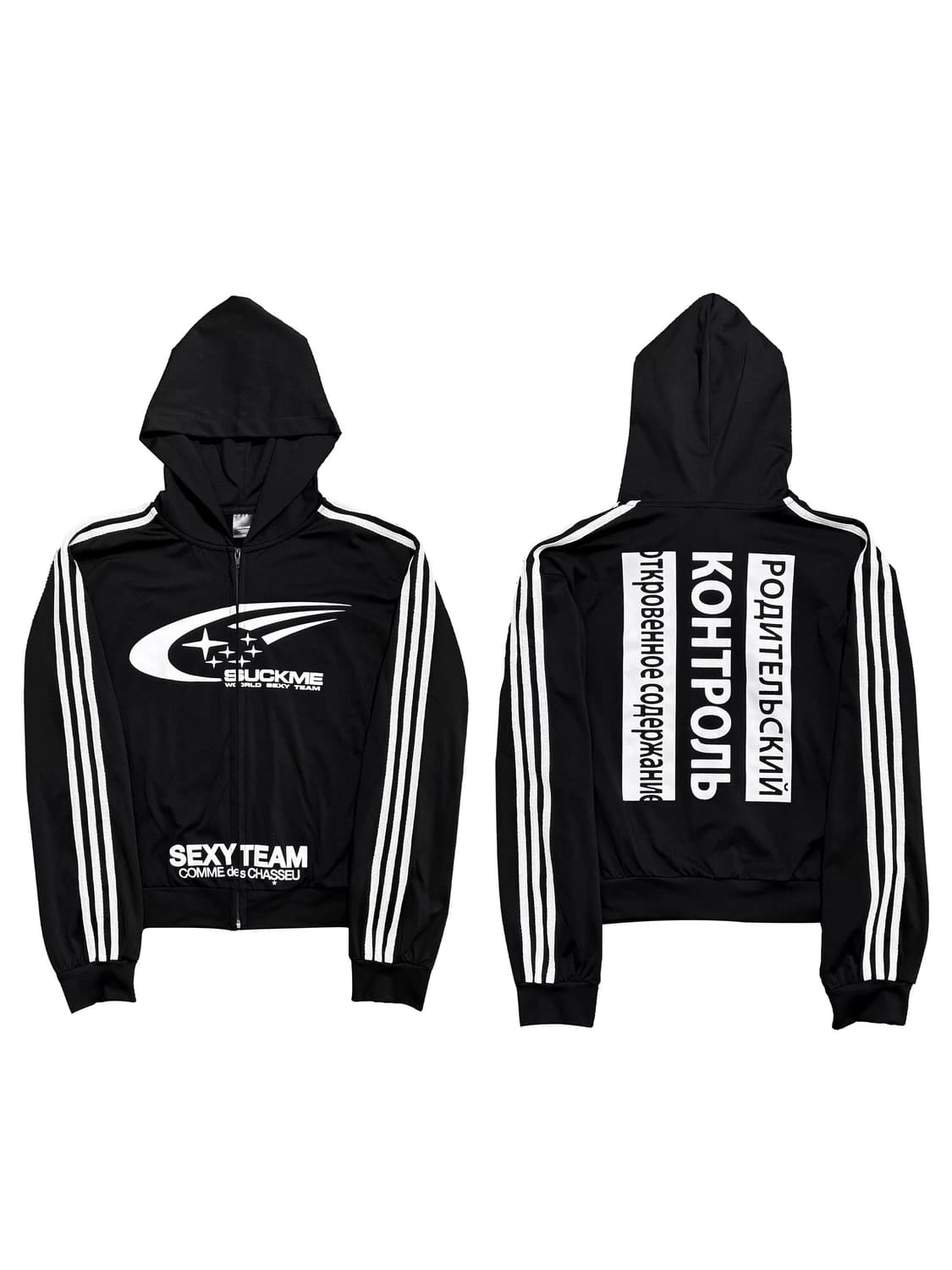 SEXYTEAM Graphic Cropped Zip Hoodie 상품이미지1