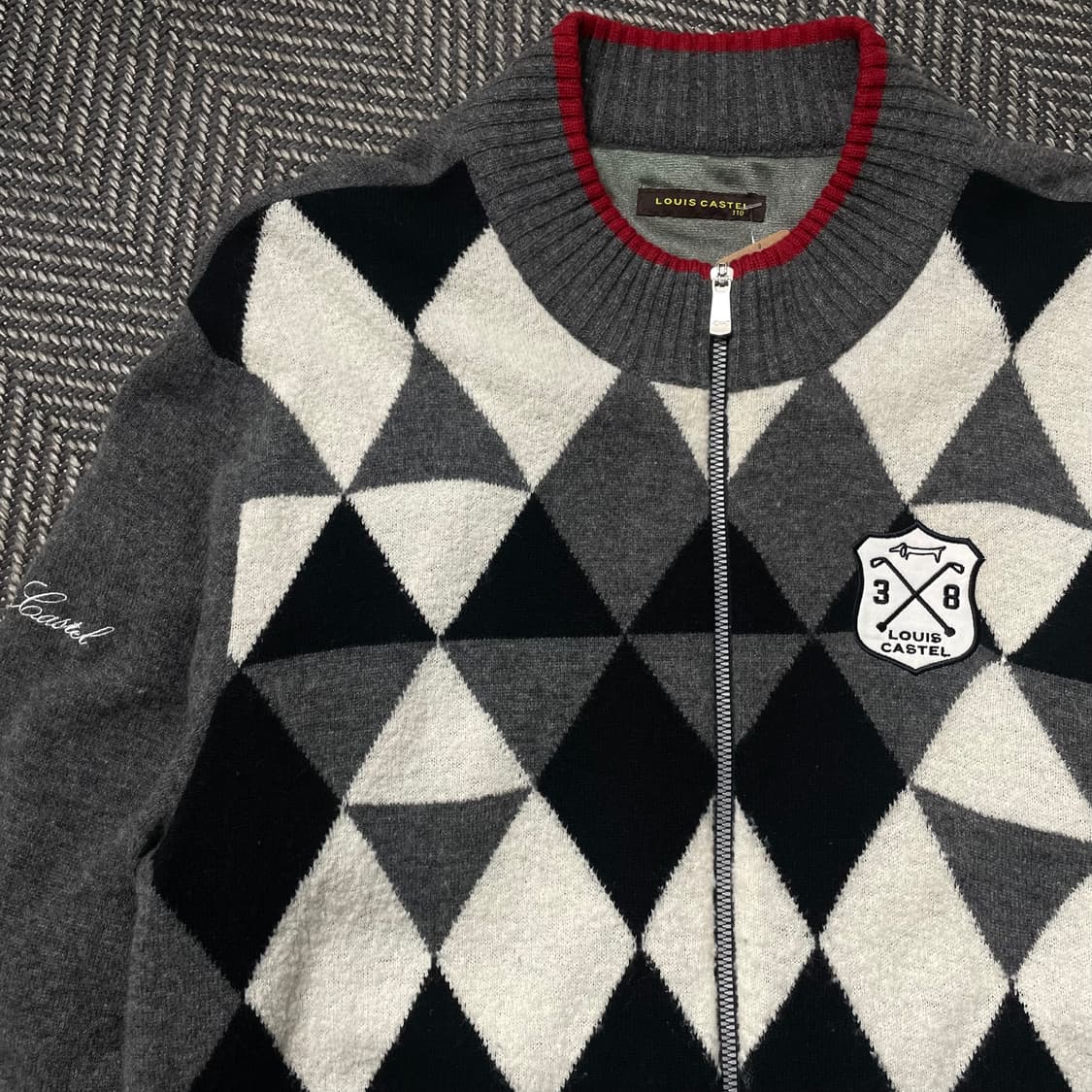 루이 까스텔 아가일 체크 패턴 니트 집업o 4974 상품이미지3