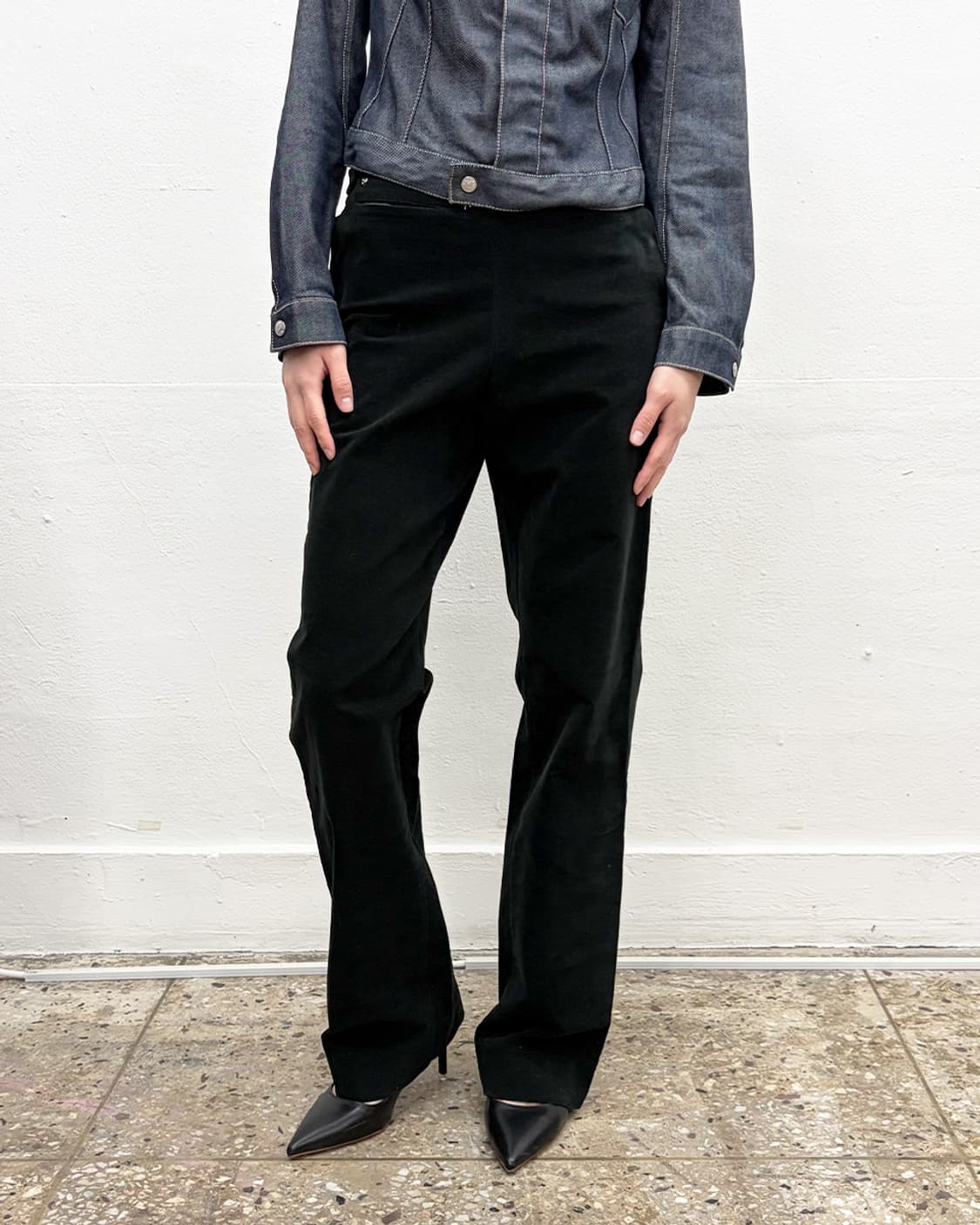 마틴 마르지엘라 2002A/W 어드저스터블 벨벳 트라우저 상품이미지1